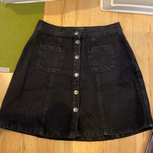 Mini denim black skirt
